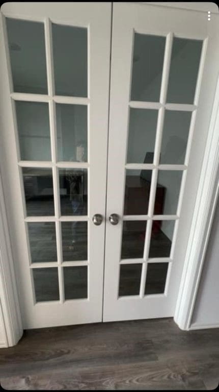 exterior details featuring french doors