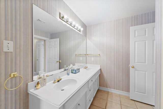 bathroom featuring tile patterned floors and vanity