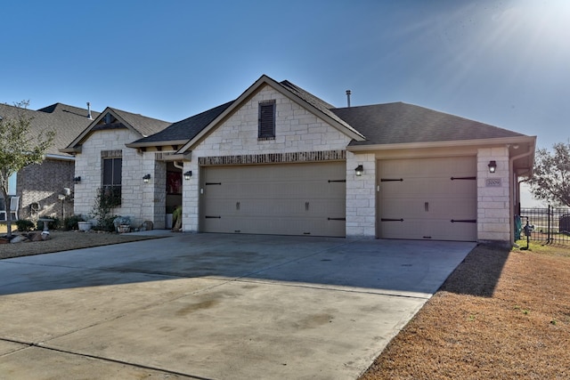 view of front facade with a garage