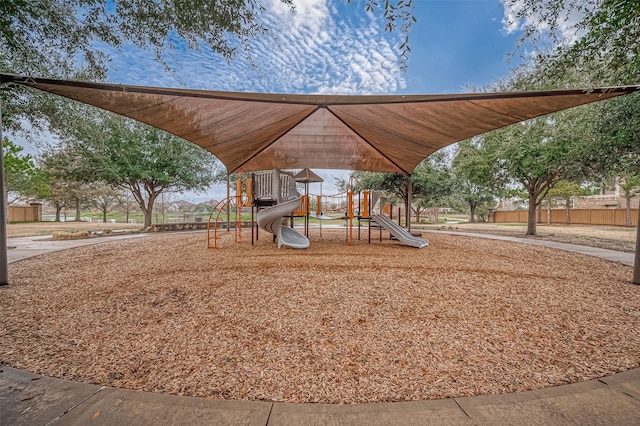 community playground with fence