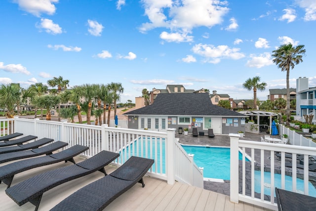 view of pool with a patio