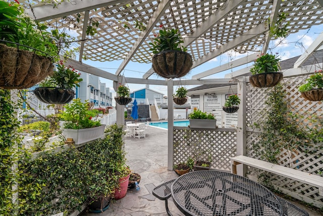 view of patio / terrace with a pergola