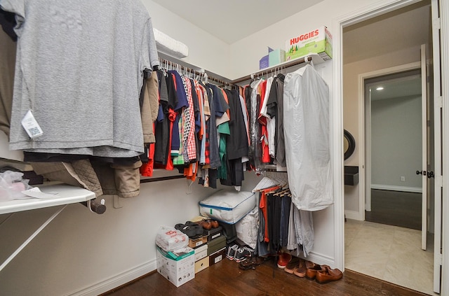 spacious closet featuring wood-type flooring