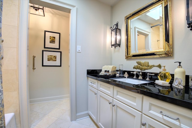 bathroom featuring vanity and bathtub / shower combination