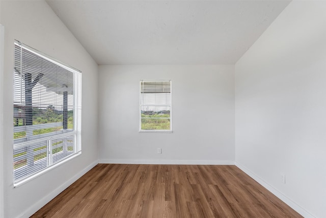 spare room with hardwood / wood-style floors