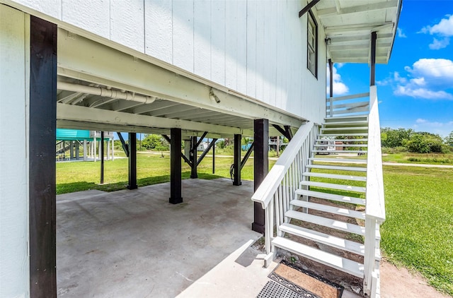 view of patio / terrace with a carport