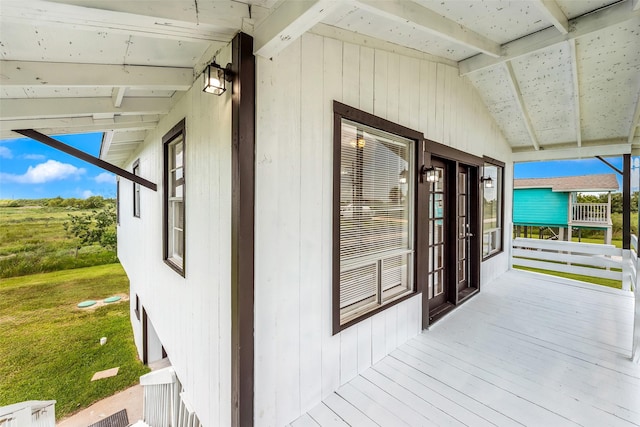 doorway to property featuring a porch