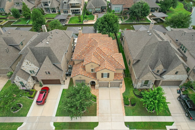 aerial view with a residential view