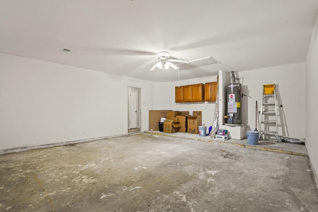 garage with water heater