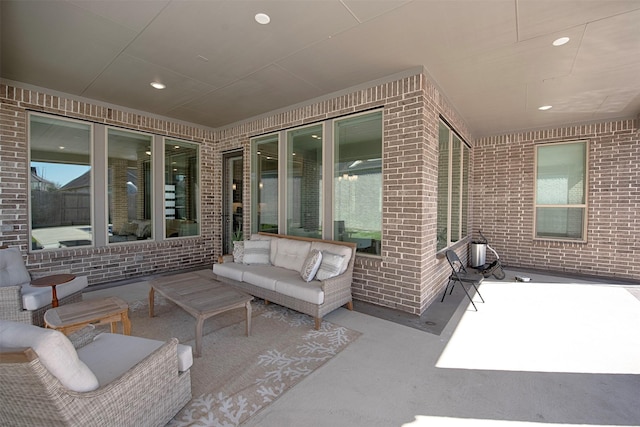 view of patio featuring outdoor lounge area