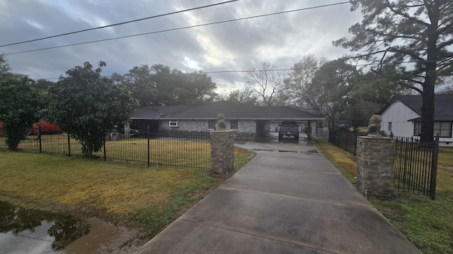 view of front of home with a front yard