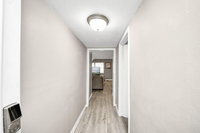 hall featuring light wood-type flooring