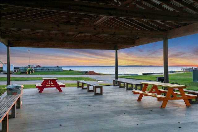 view of home's community featuring a water view