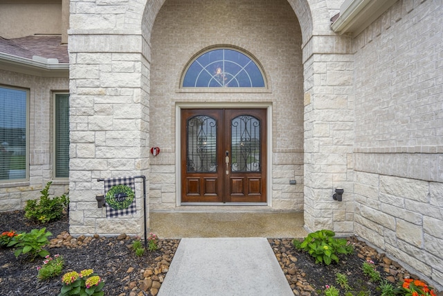 entrance to property with french doors