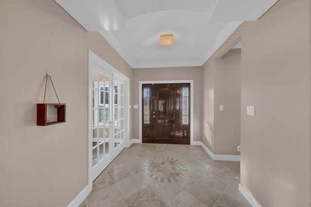 foyer entrance with french doors