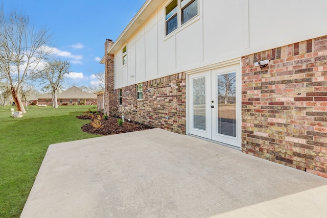 view of patio featuring french doors