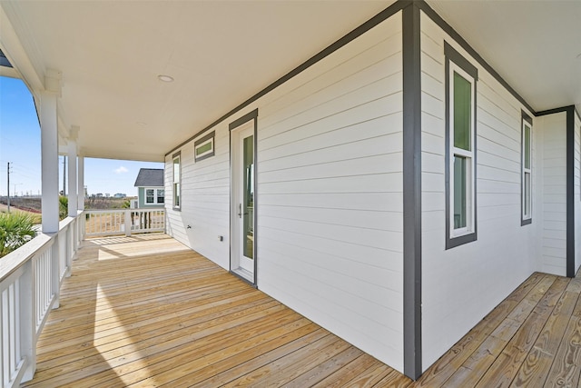 deck featuring a porch