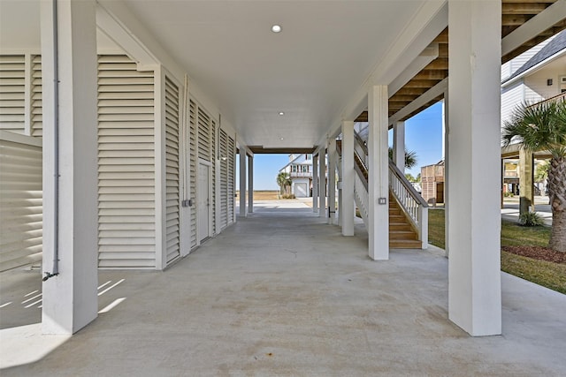 view of patio / terrace with a carport