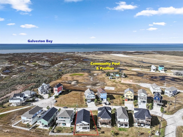 25231 Sausalito Dr, Galveston, TX 77554 - aerial view of residential area with a nearby body of water
