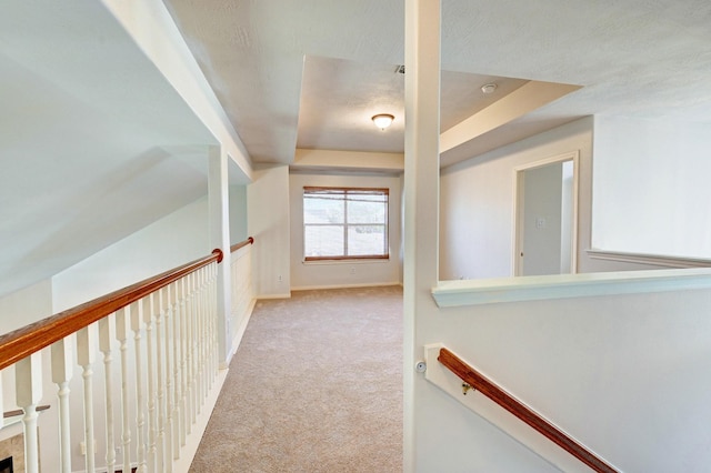 corridor with light carpet