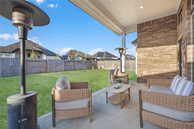 view of patio featuring an outdoor hangout area