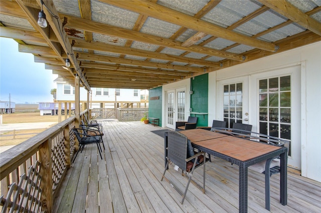 deck with french doors