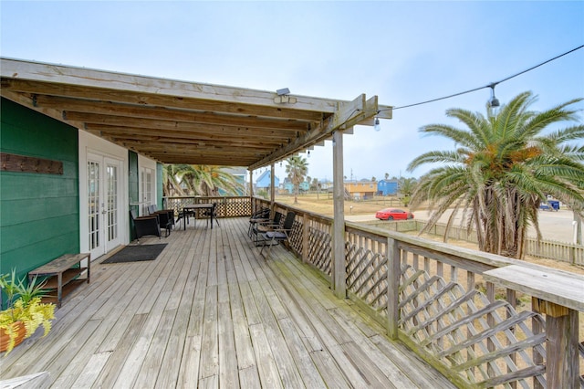 deck with french doors