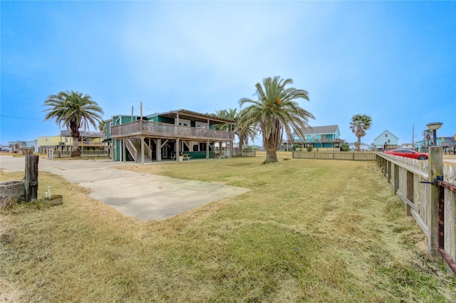 view of yard featuring a deck