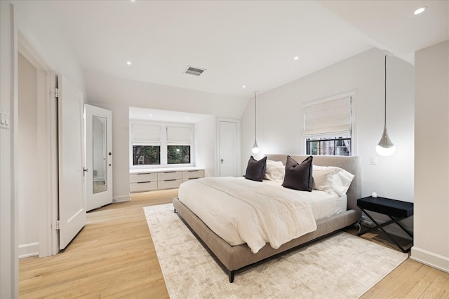 bedroom featuring light hardwood / wood-style flooring