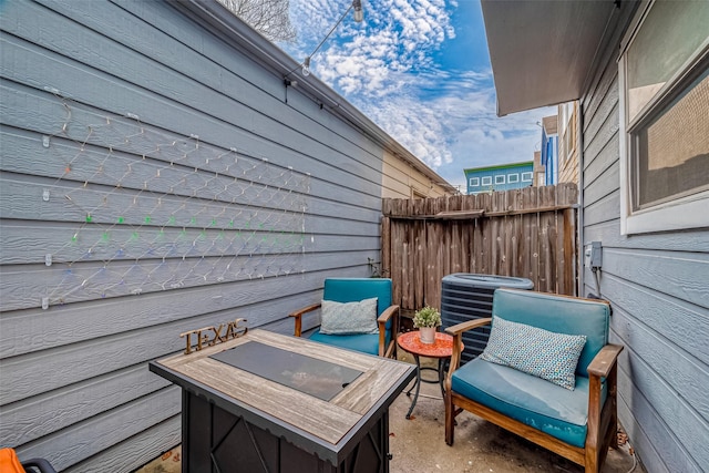 view of patio / terrace featuring central AC unit