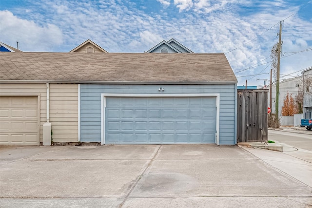 view of garage