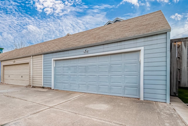 view of garage