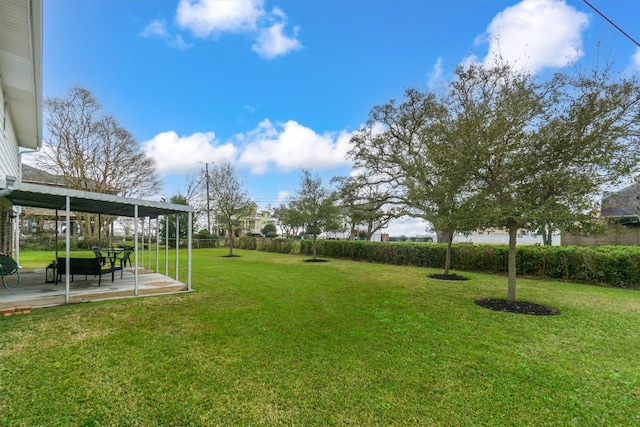 view of yard with a patio and a pergola