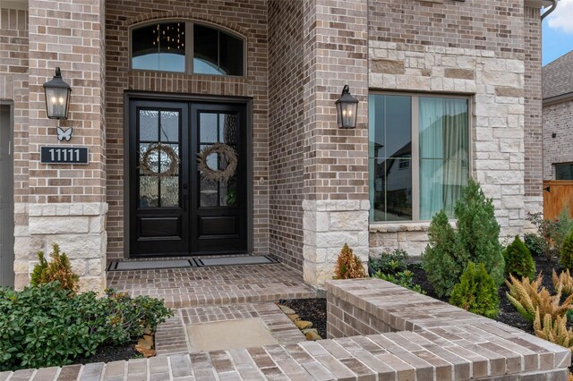 entrance to property with french doors