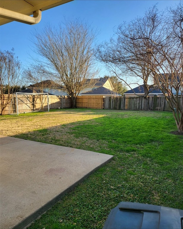 view of yard with a patio area