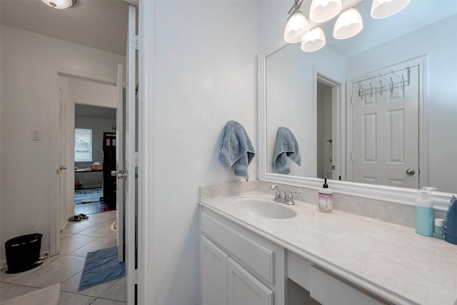 bathroom featuring vanity and tile patterned floors