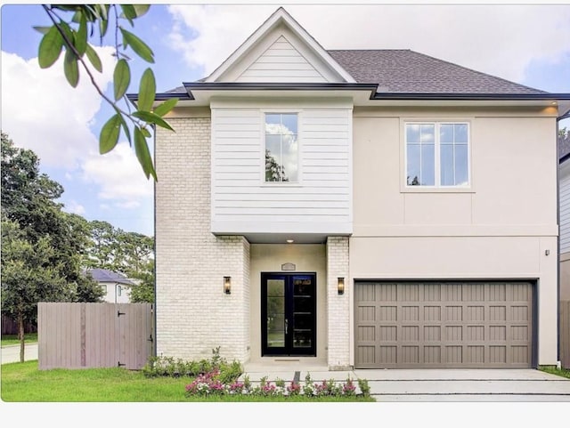 view of front of house with a garage