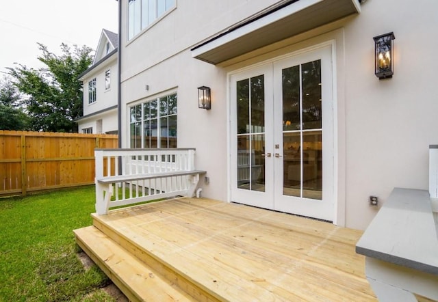 deck with french doors