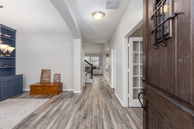 entryway featuring hardwood / wood-style floors