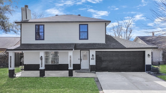 front facade with a front yard