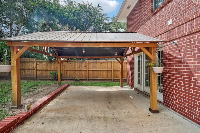 view of patio / terrace featuring a gazebo