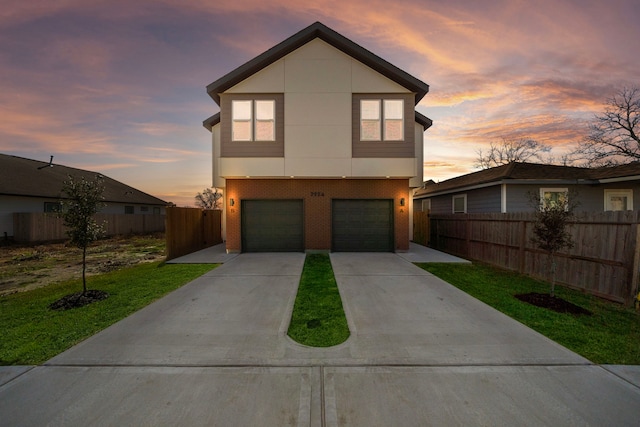 view of front of property featuring a garage