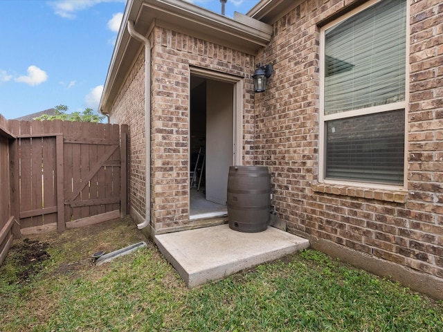 doorway to property featuring a patio