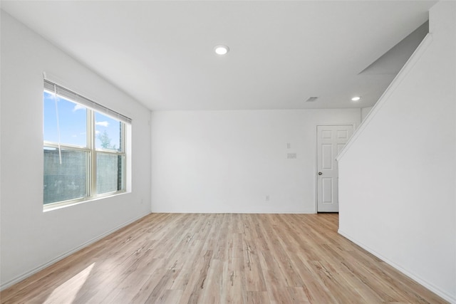 empty room featuring light hardwood / wood-style flooring