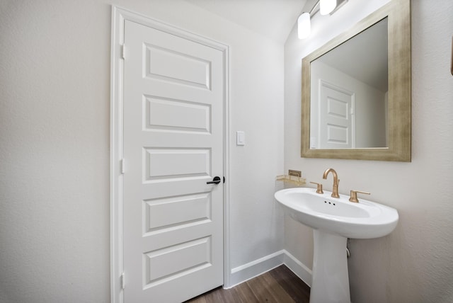 bathroom featuring hardwood / wood-style flooring