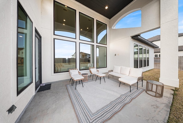 view of patio / terrace with an outdoor living space