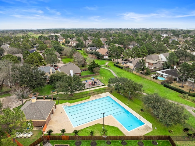 birds eye view of property featuring a residential view