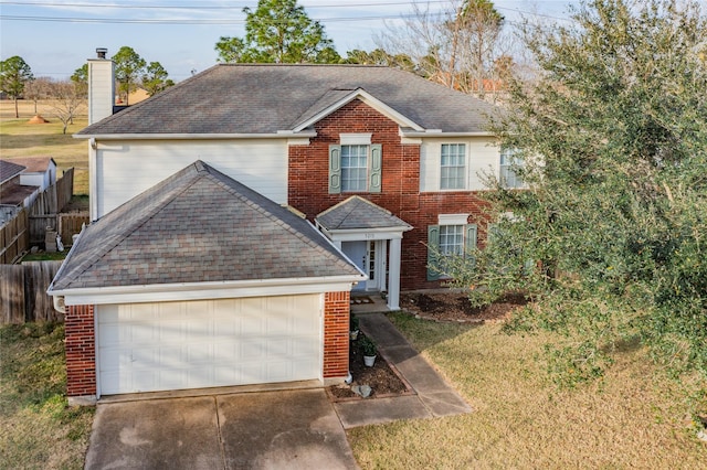 view of front of home with a garage