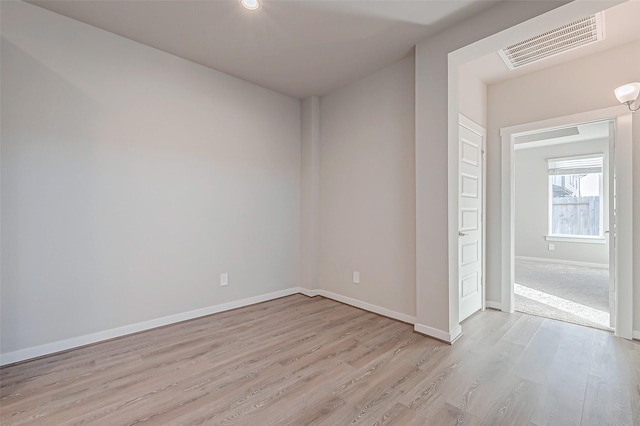 empty room featuring light wood-type flooring