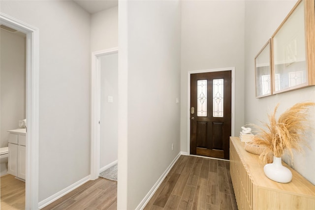 entryway featuring light hardwood / wood-style floors